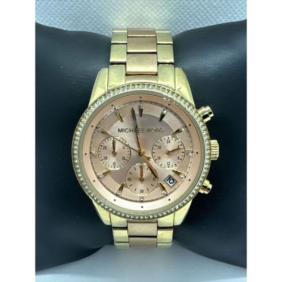Michael Kors Ritz MK6475 Women's Two-Tone Analog Dial Chronograph Watch JNA743 - Picture 1 of 11